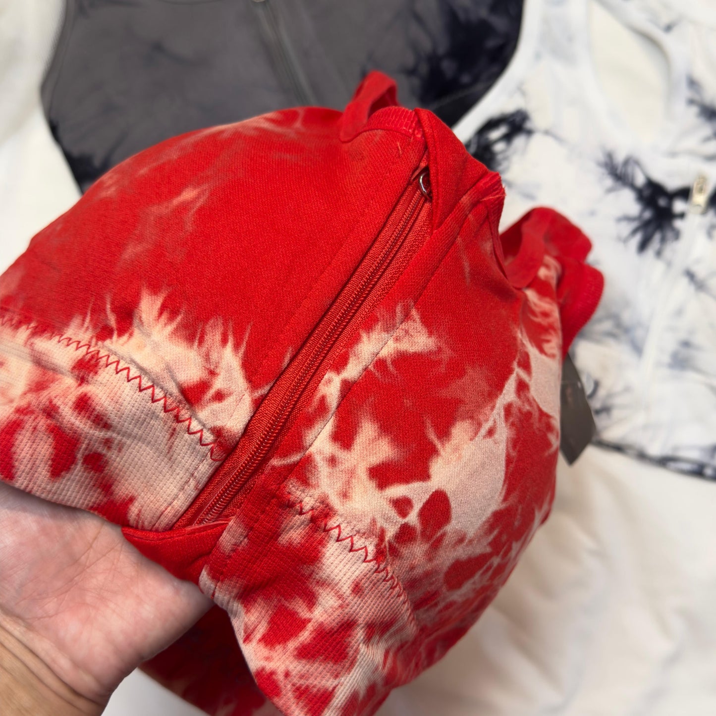 Front Zipper Tie & Dye Sports Bra
