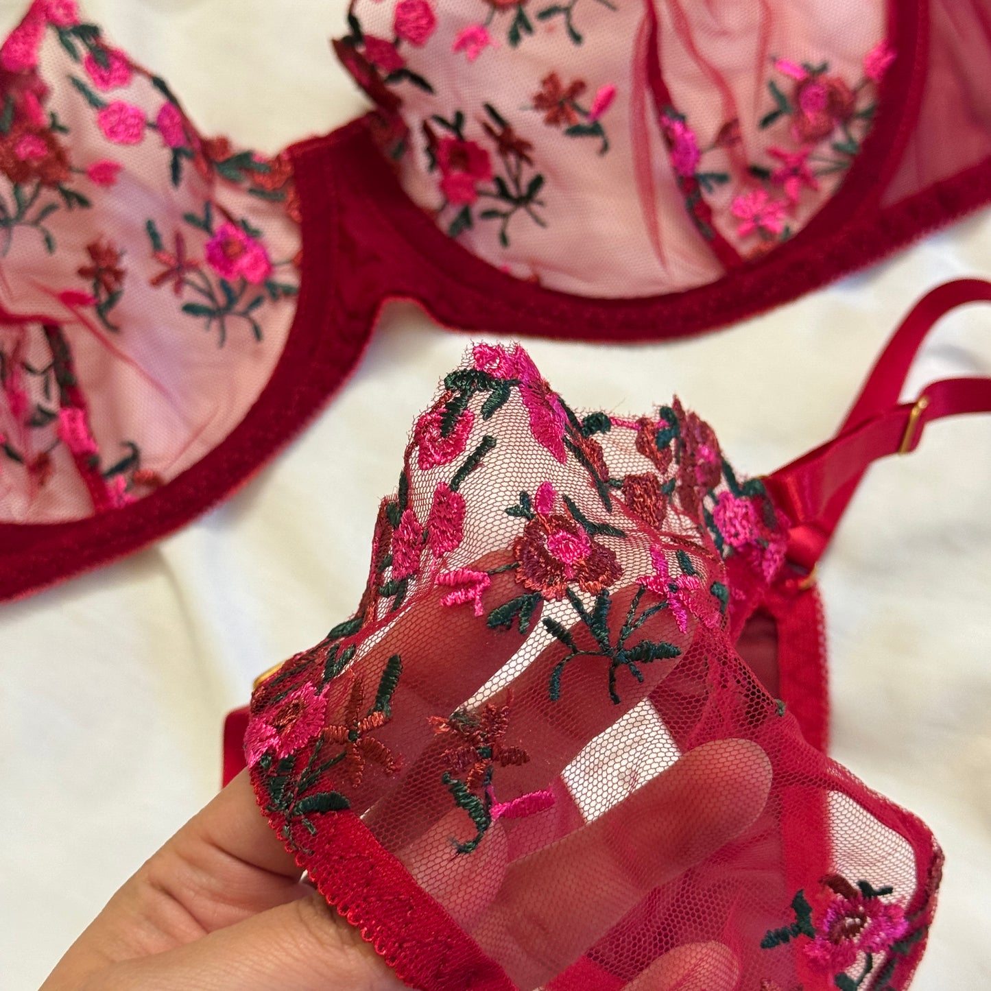 Net Bra Set # 7(Maroon)