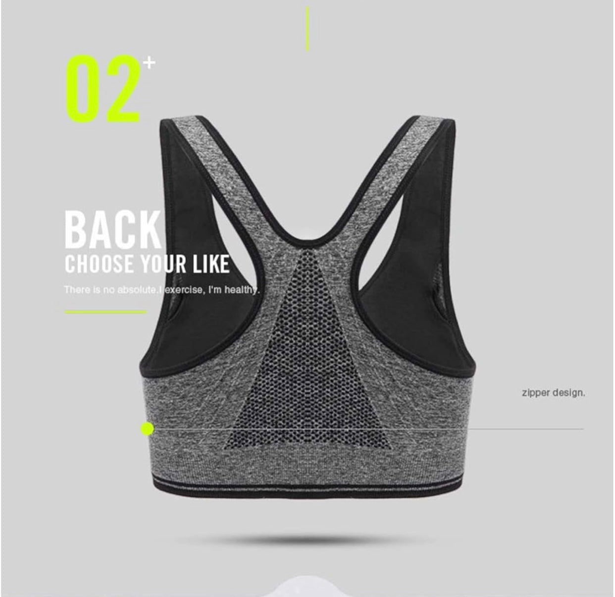 Front Zipper Sports Bra