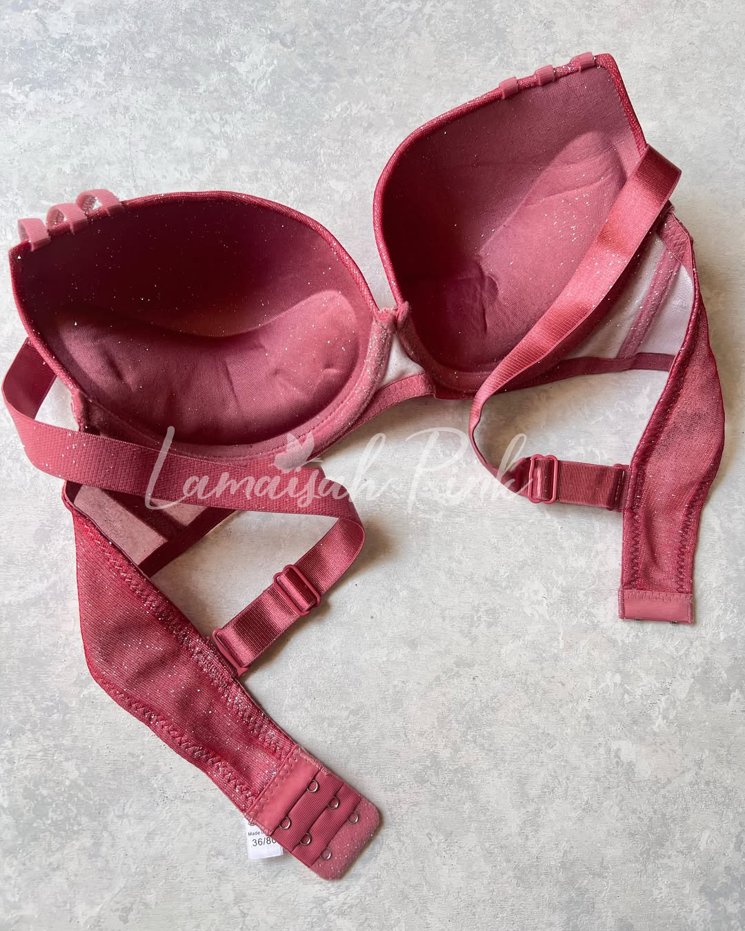 Shimmer Bra Set with Star Strap Design
