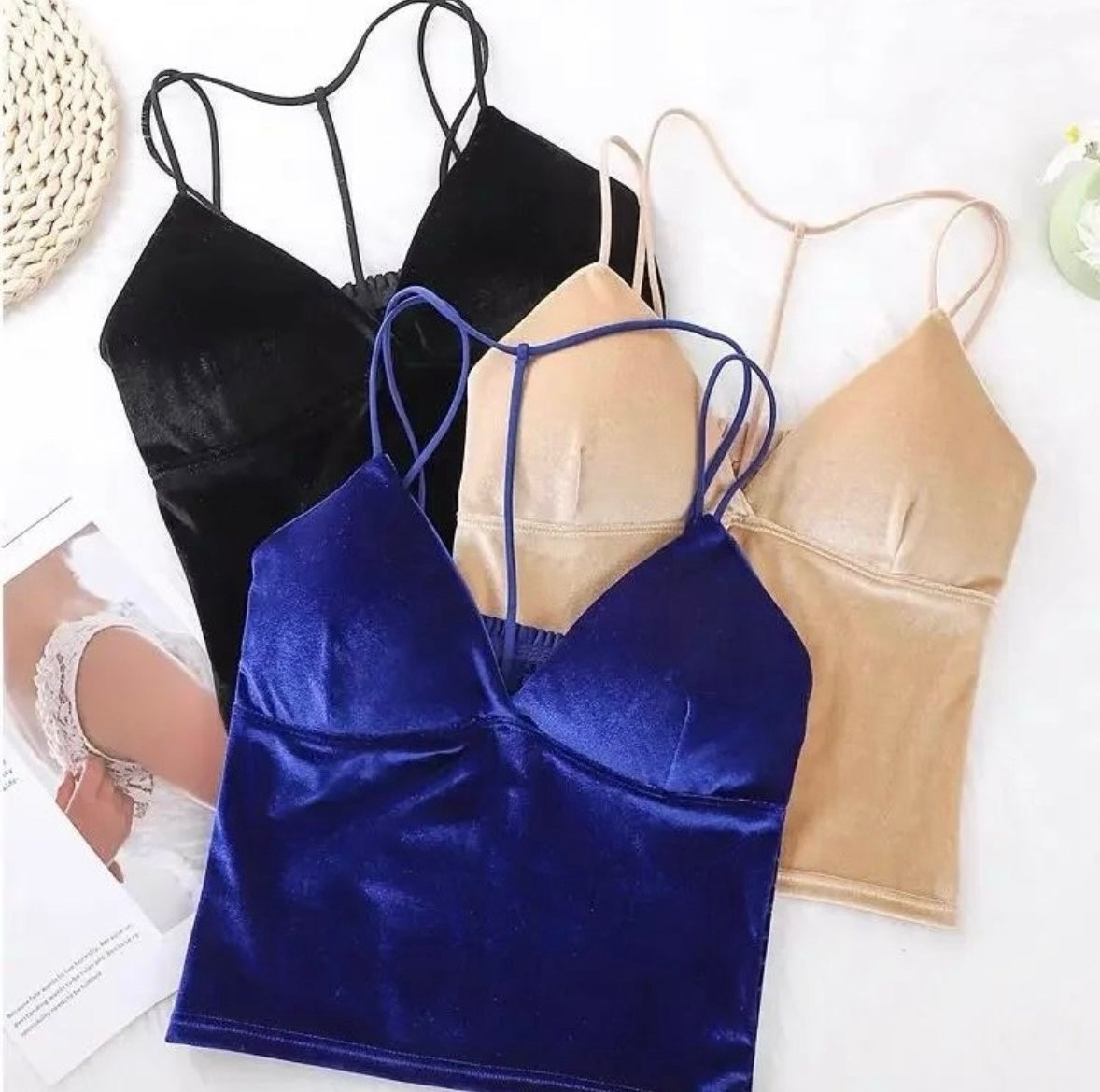 Velvet Neckline Stylish Camisole