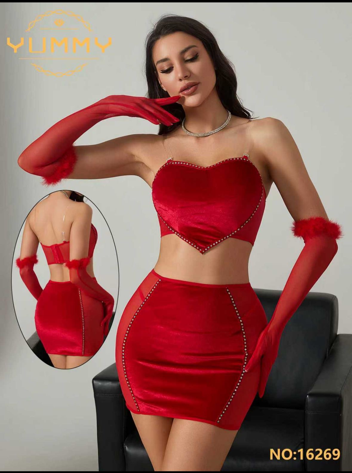 Velvet 3 Piece Honeymoon Costumes