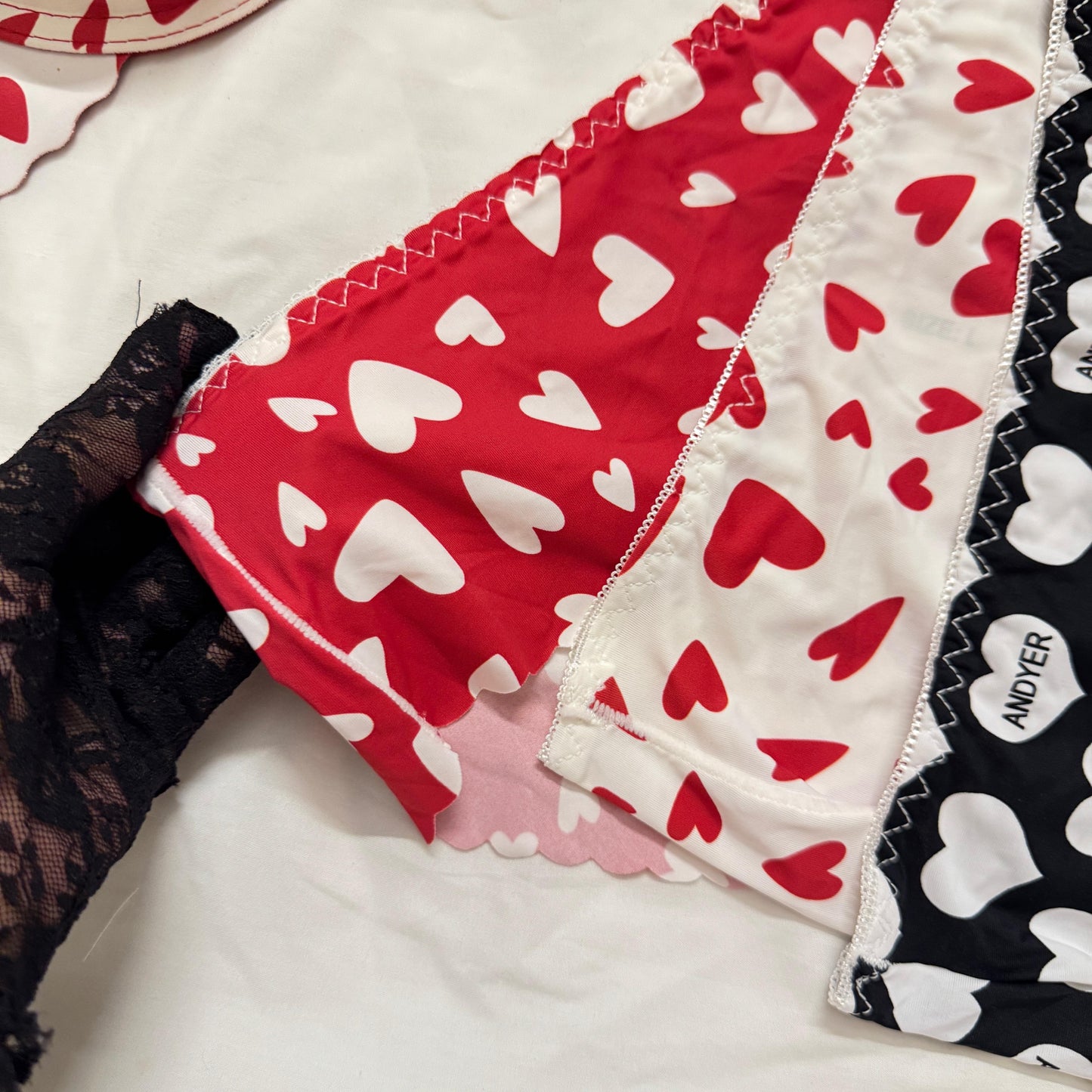 Heart Print Soft Bra Set
