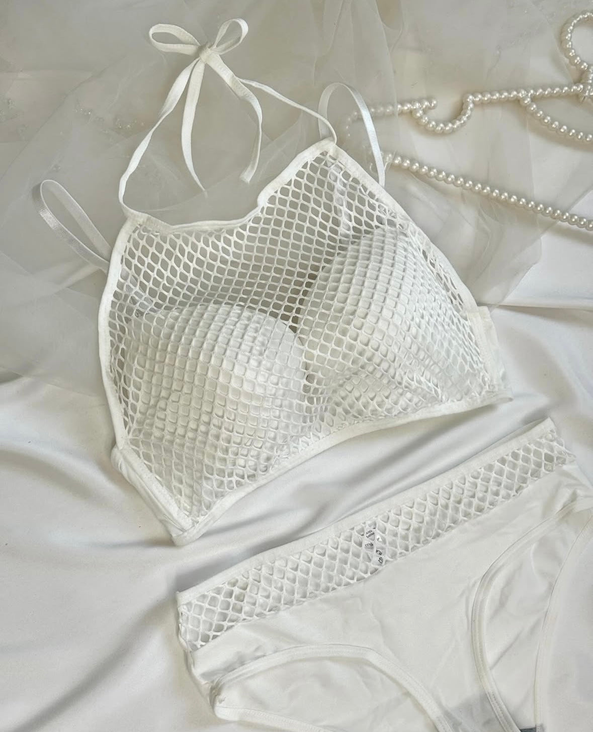 Fish Net Unique Style Bra Set