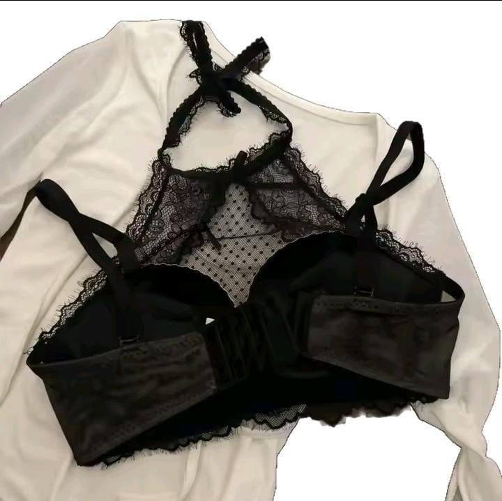Front Net Covered Bra Set