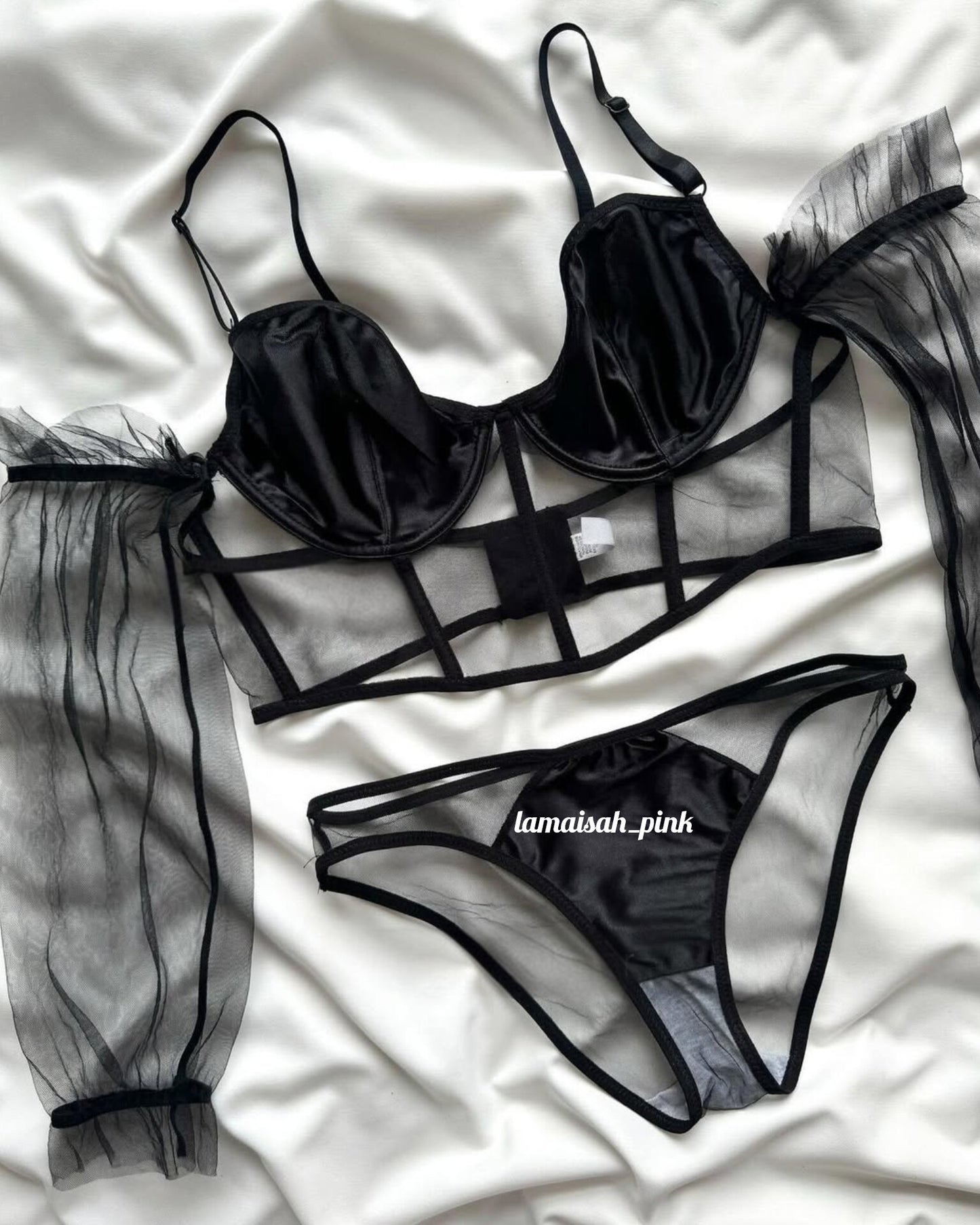 Silky Net Camisole Set