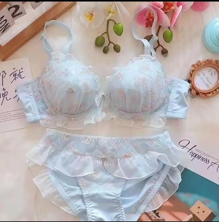 Embroidered Bra Set