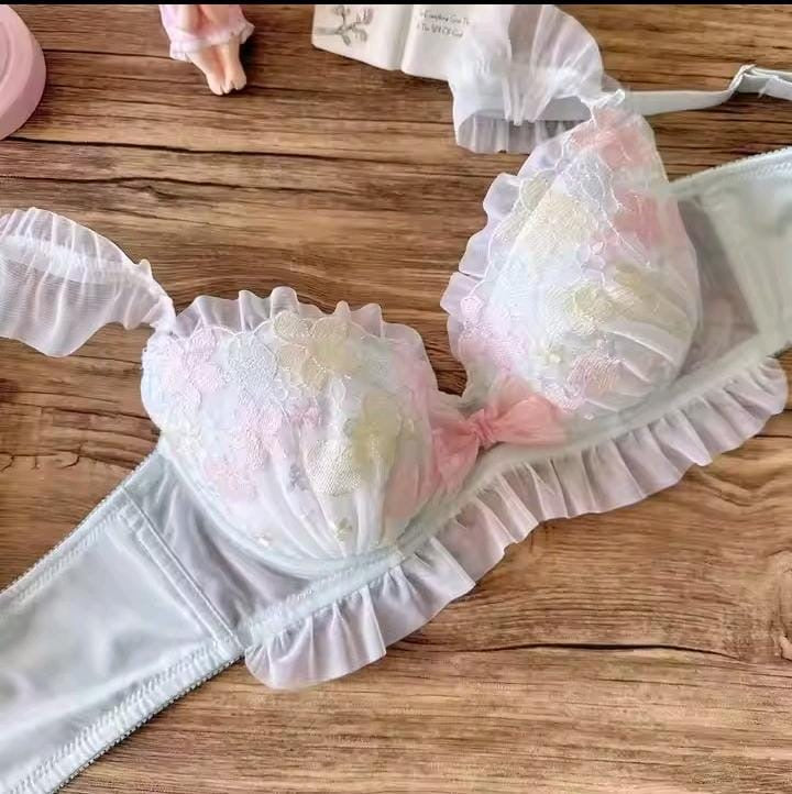 Floral Embroidered Bra Set
