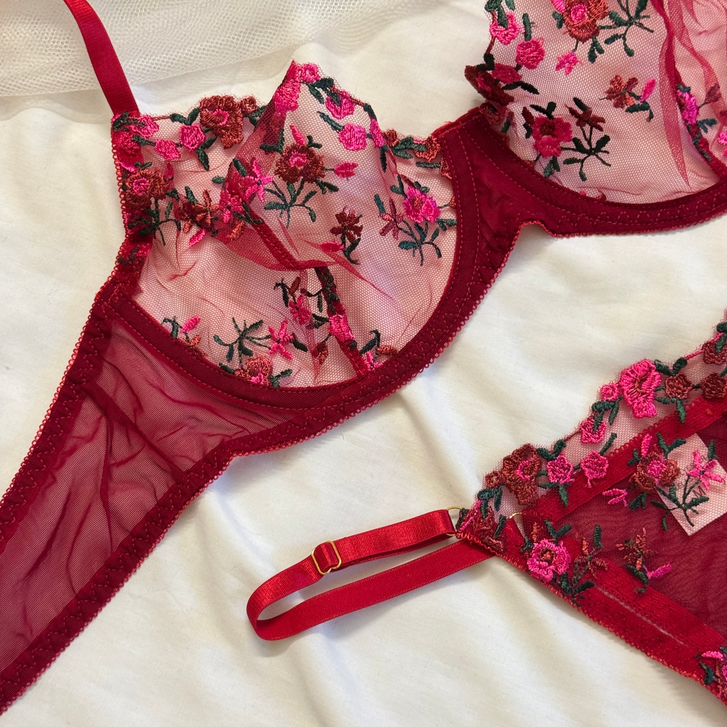 Net Bra Set # 7(Maroon)