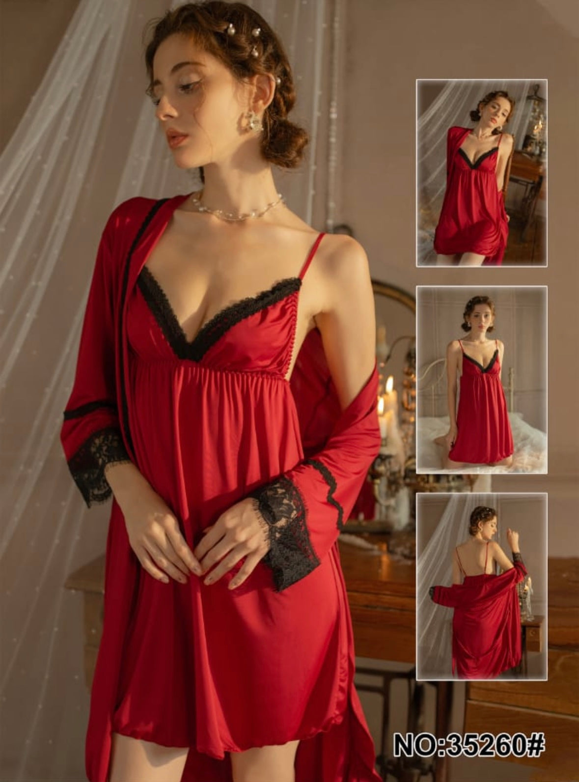 Steamy Red 2 Piece Lingerie Set