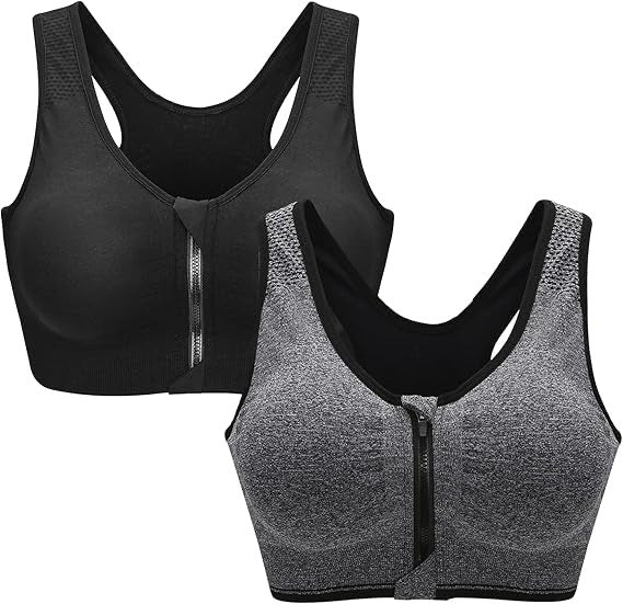 Front Zipper Sports Bra