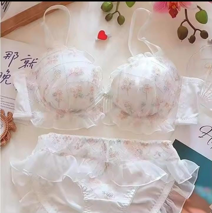 Embroidered Bra Set