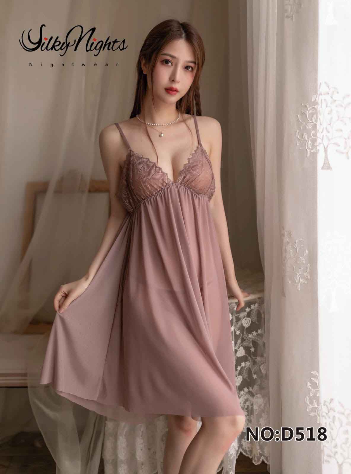 Beige Night Gown with G string