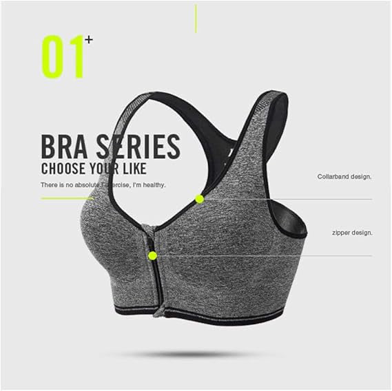 Front Zipper Sports Bra