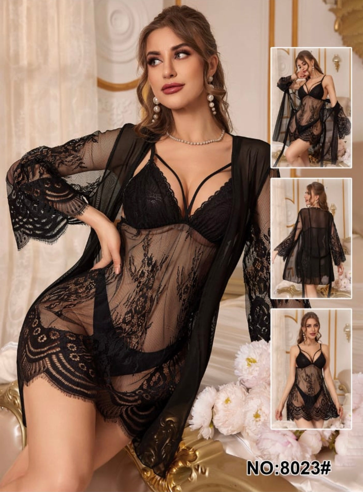 Black Angel Net Two Piece Night