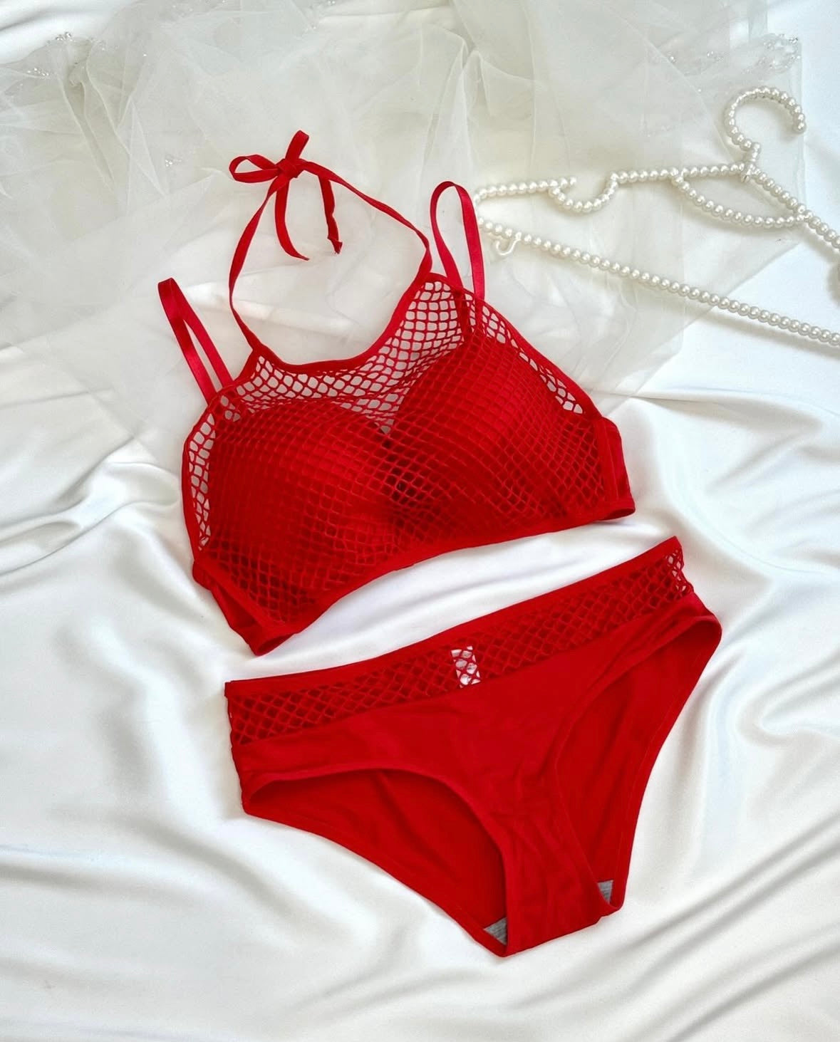 Fish Net Unique Style Bra Set