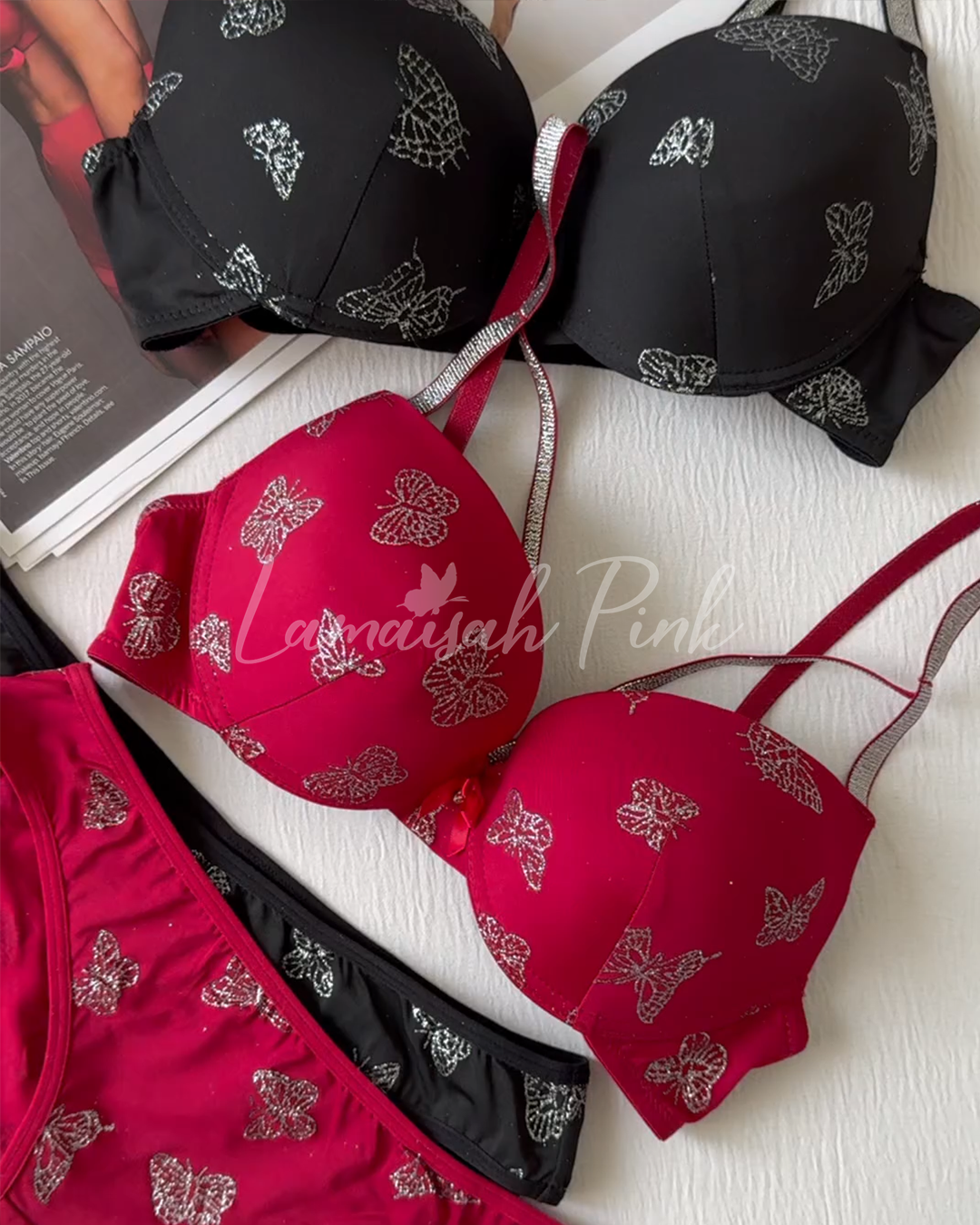 Shimmer Butterfly Bra Set