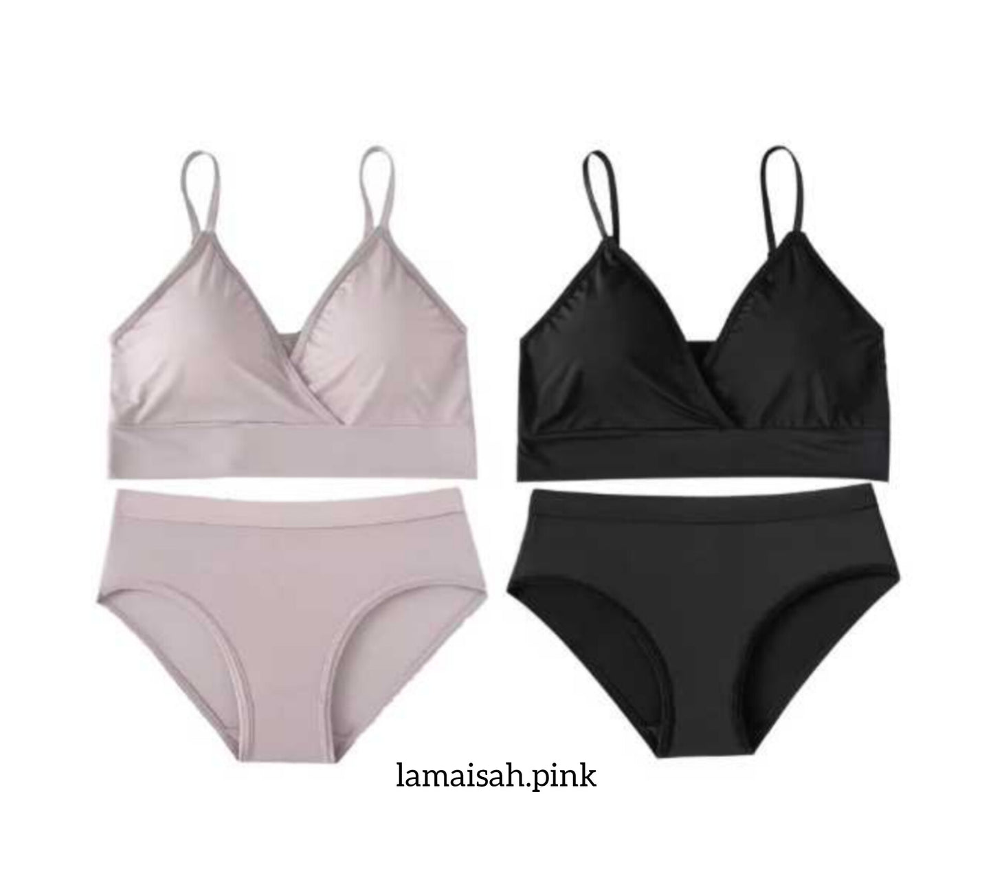 Deep Neck Bra Set