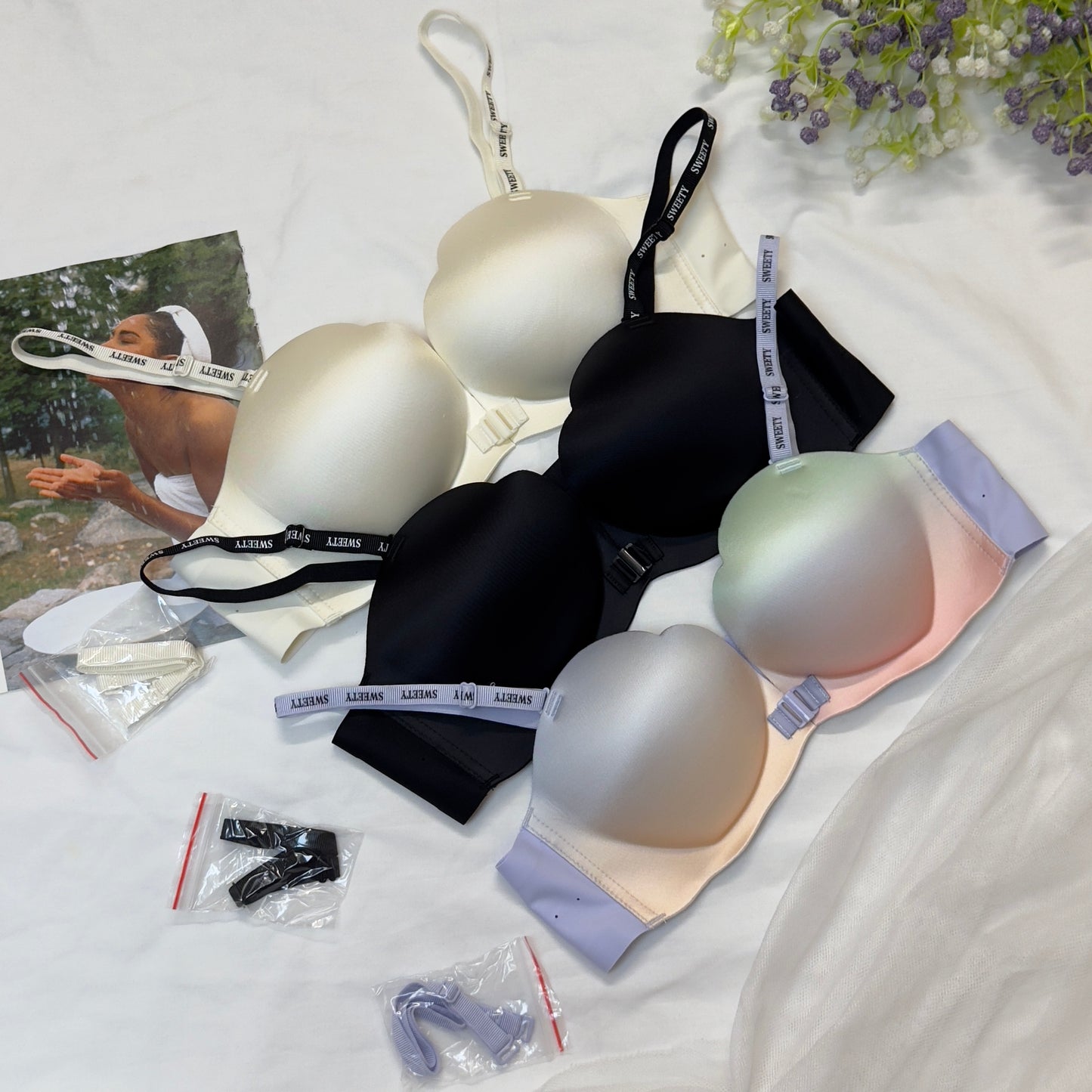 Shaded Front Open Bra