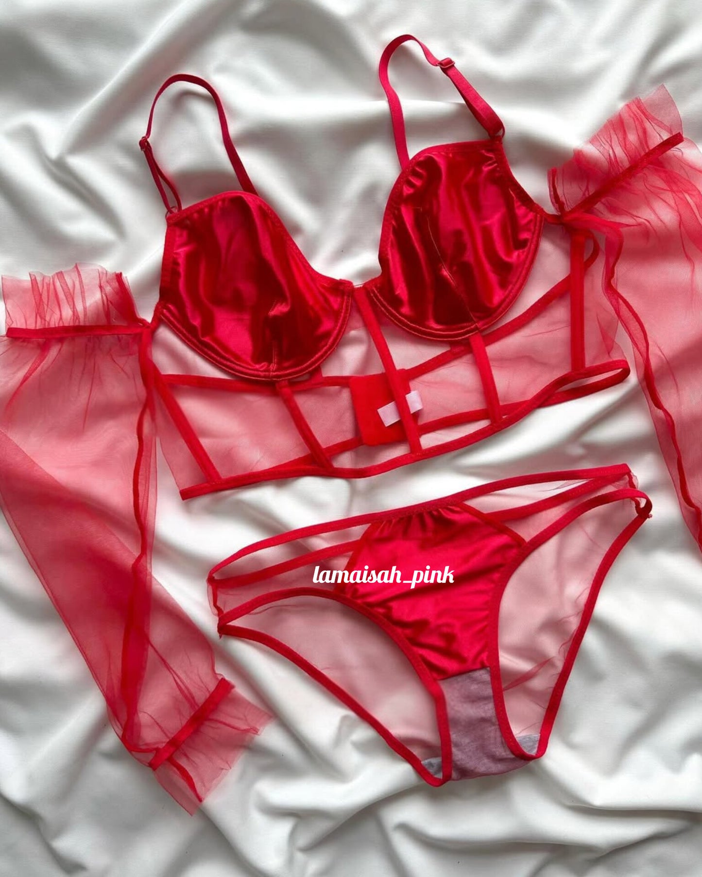 Silky Net Camisole Set