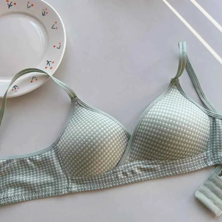 Check Design Thin Pad Non-Wire Bra