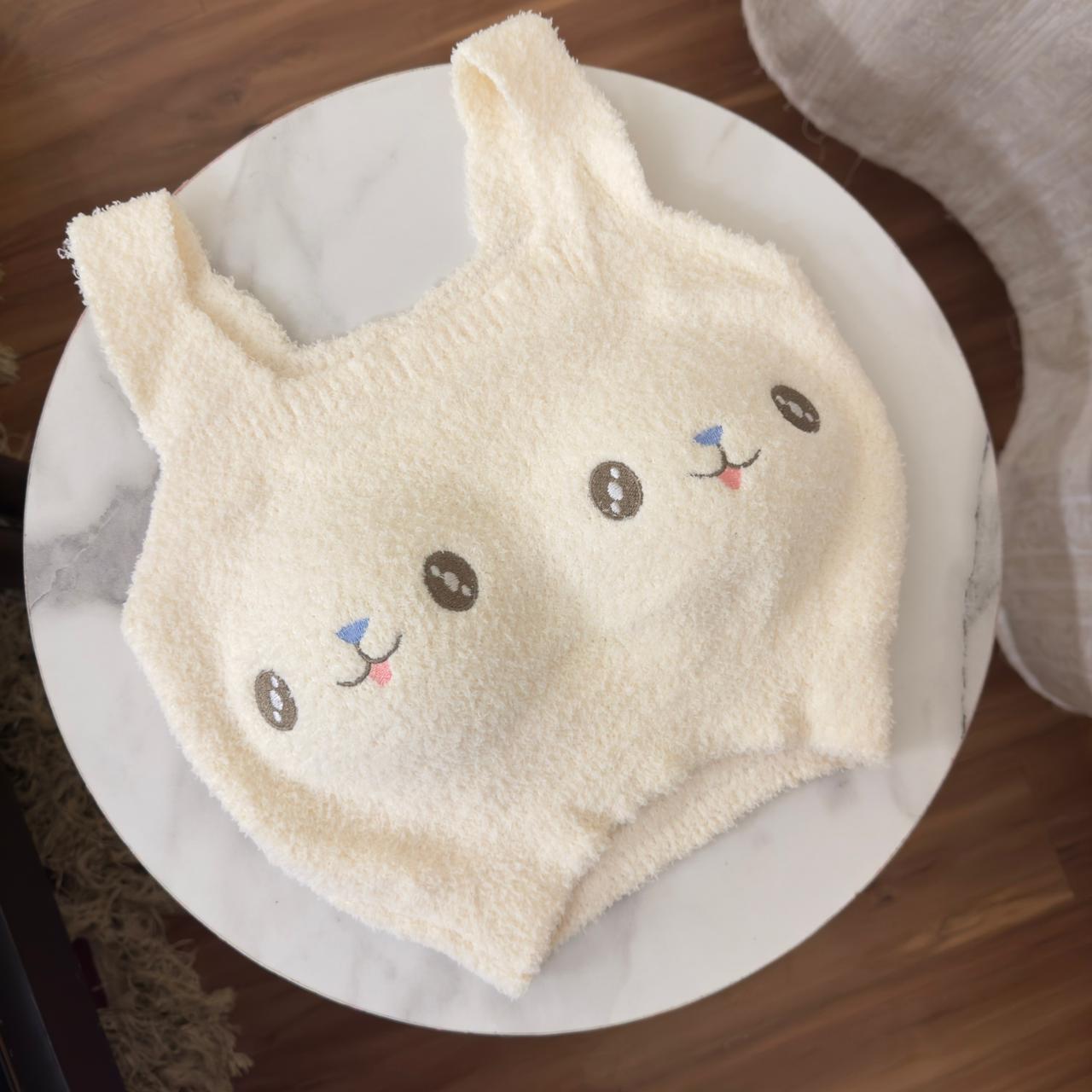 Cute Rabbit Pattern Plushie Crop Top