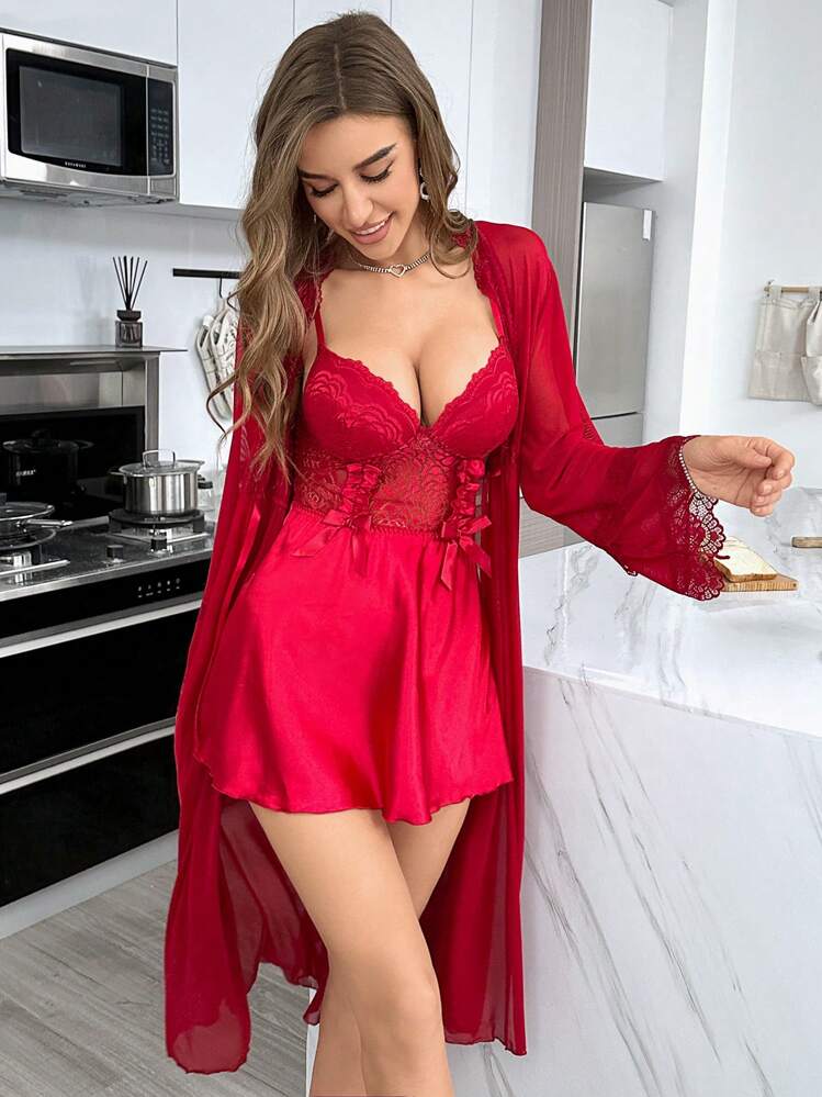 Premium Silk Two Piece Nighty.