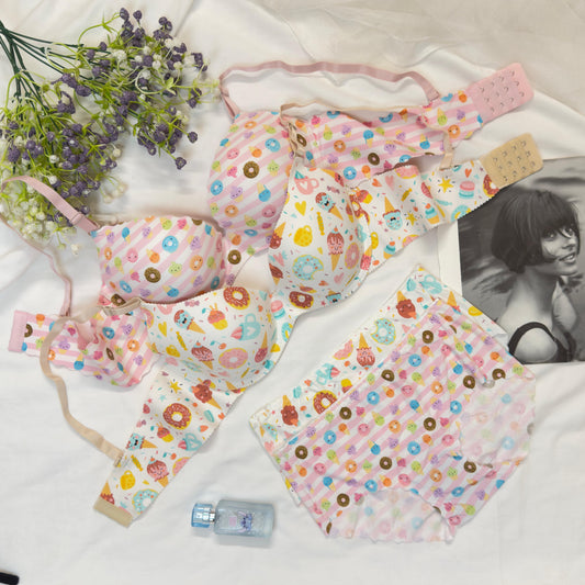 Ice Cream & Donut Bra Set