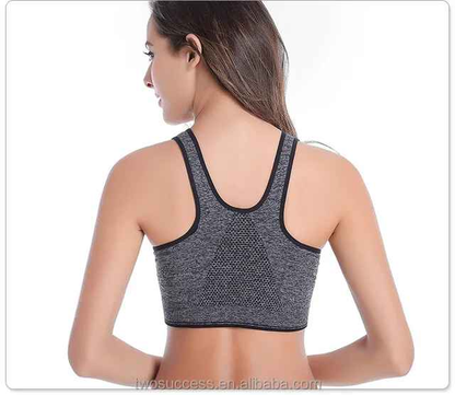 Front Zipper Sports Bra