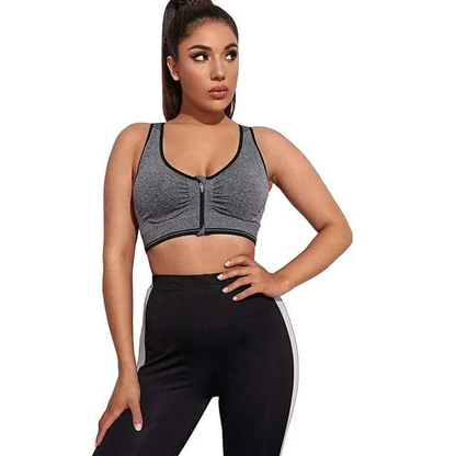 Front Zipper Sports Bra