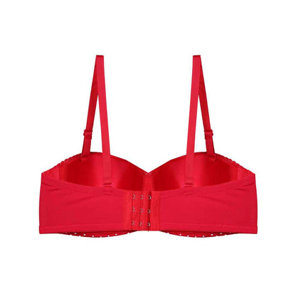 Polka Dots Half Cup Wired Push-up Bra with Removable Straps