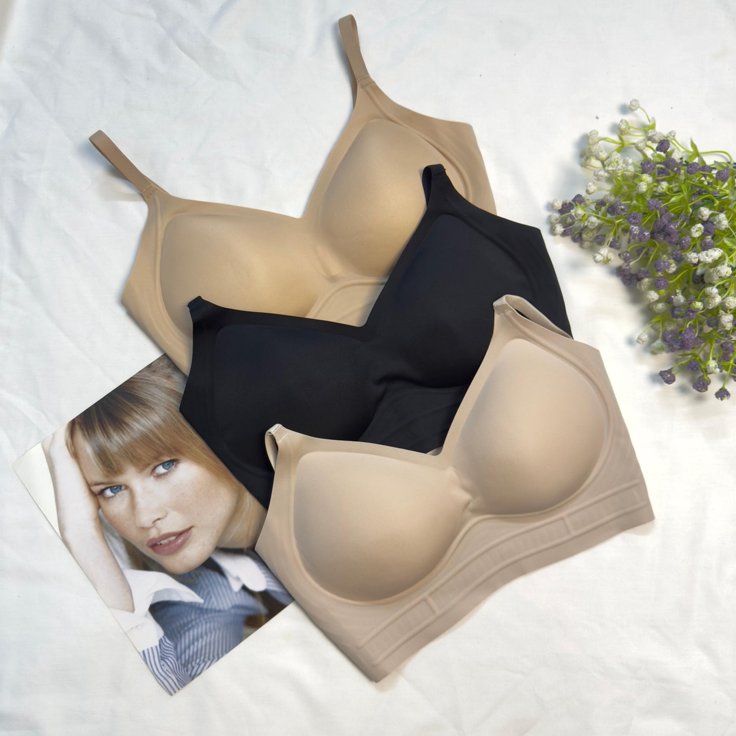 Scoop Cup Seamless Bra with back hooks