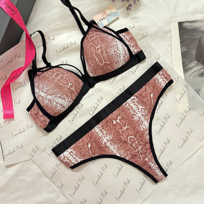Snake Print Free Size Bra Set🐍