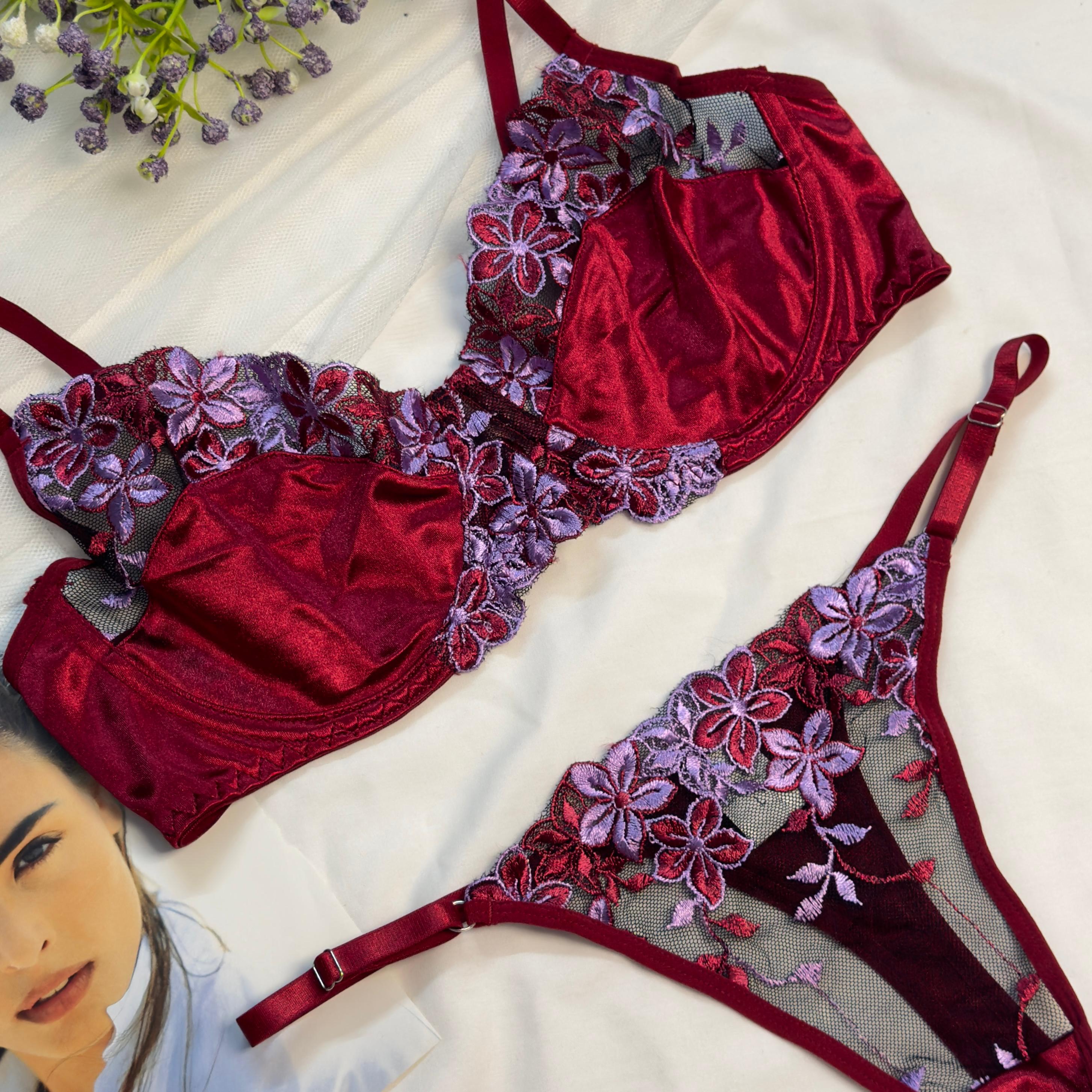 Silk Net Bra Set – Lamaisah pink