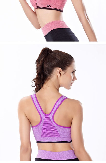 Front Zipper Sports Bra