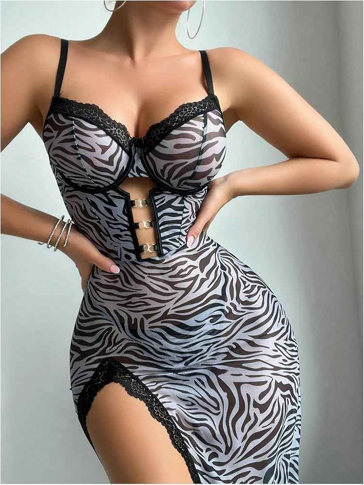 White & Black Tiger Print long dress