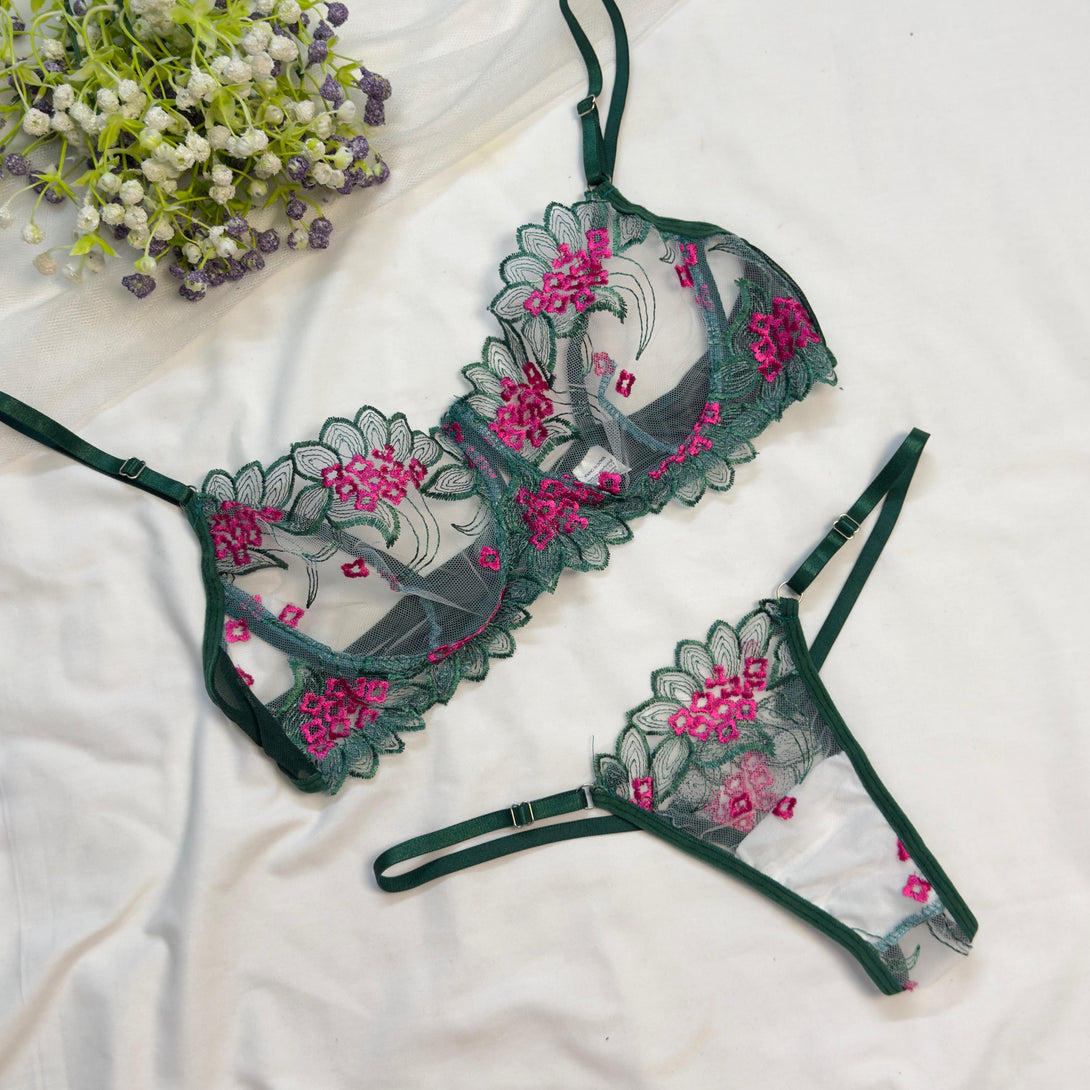 Spring Breeze Net Bra Set – Lamaisah pink