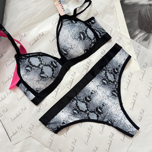 Snake Print Free Size Bra Set🐍