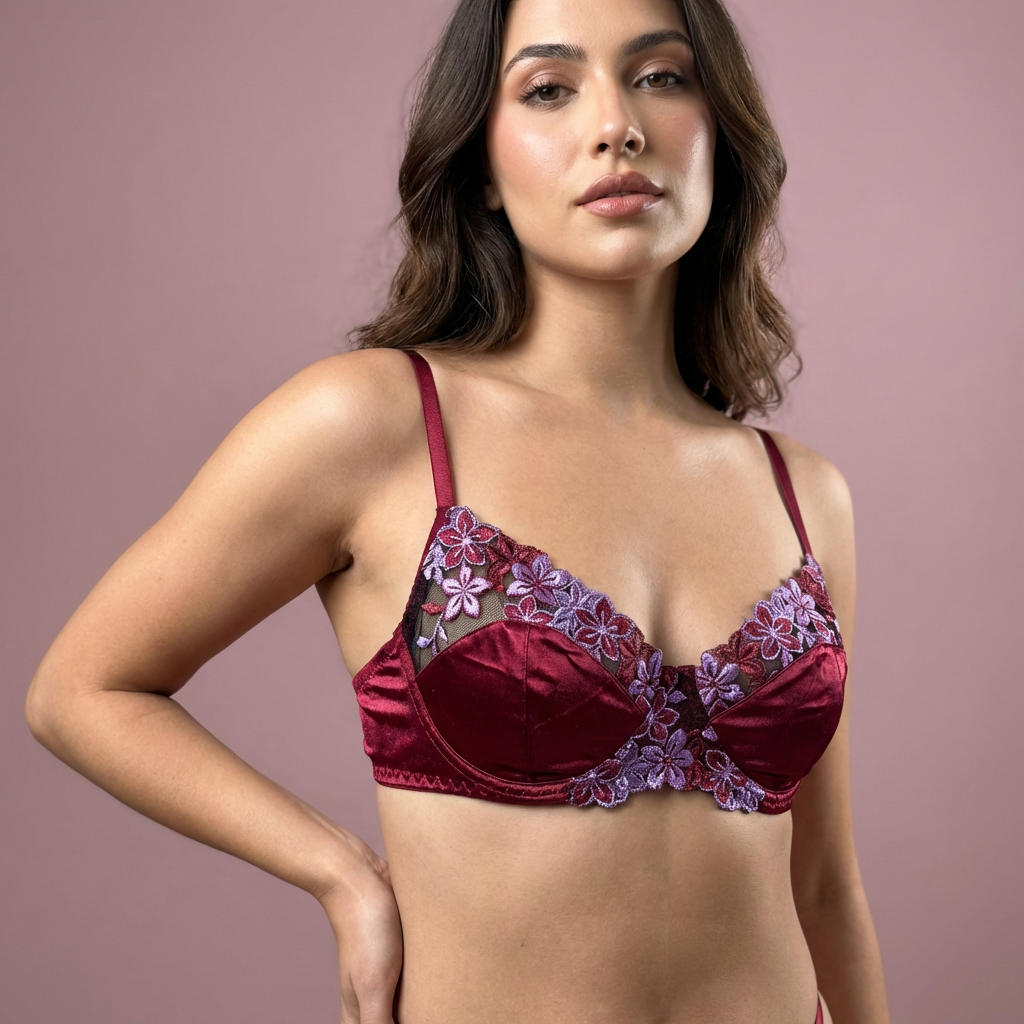 Silk Net Bra Set