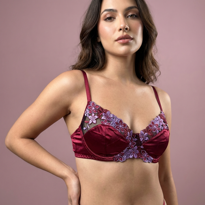 Silk Net Bra Set