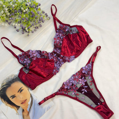 Silk Net Bra Set