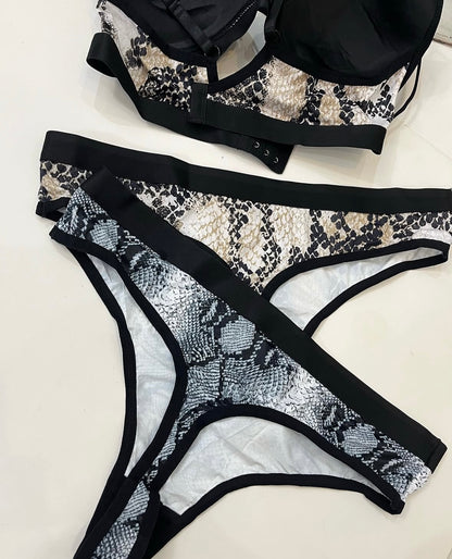 Snake Print Free Size Bra Set🐍