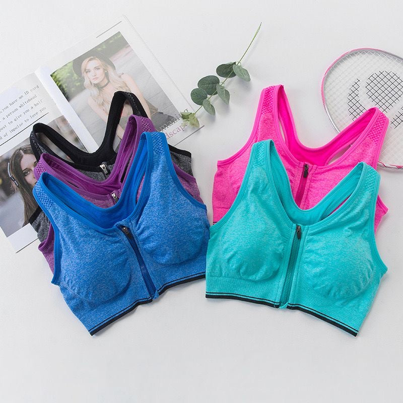 Front Zipper Sports Bra