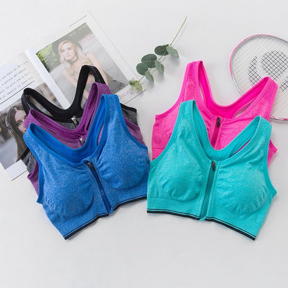 Front Zipper Sports Bra