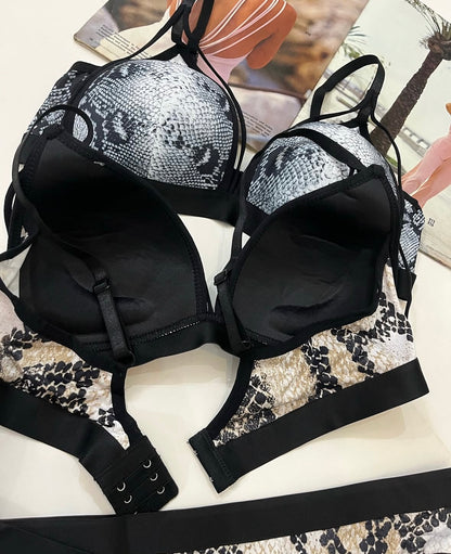 Snake Print Free Size Bra Set🐍