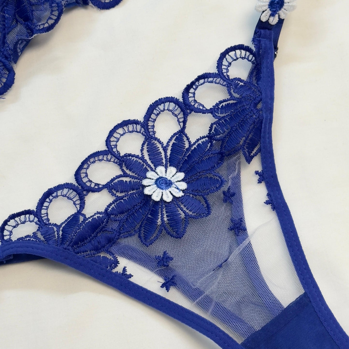Summer Blue Net Bra Set