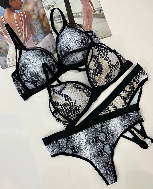 Snake Print Free Size Bra Set🐍