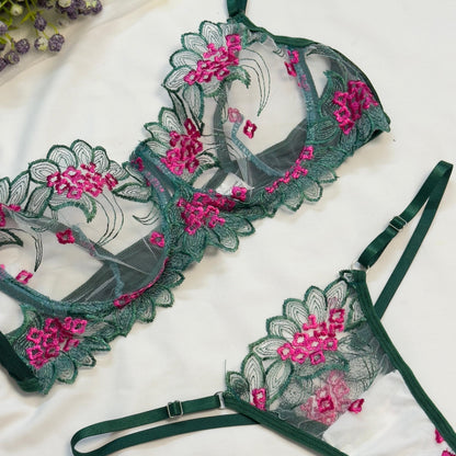 Spring Breeze Net Bra Set