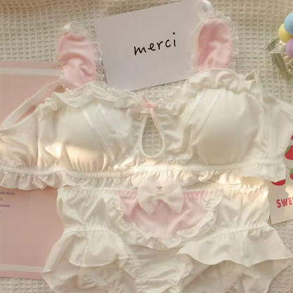 Ultra Soft Rabbit Ear Bra Set