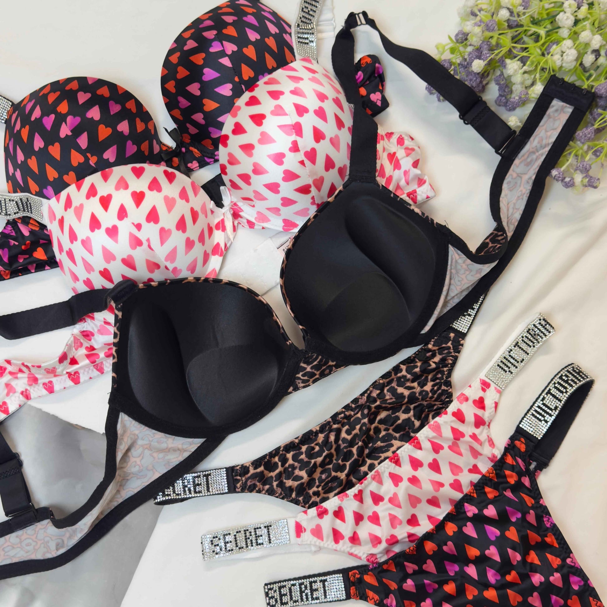 Premium Victoria Secret Hearts Bra Set
